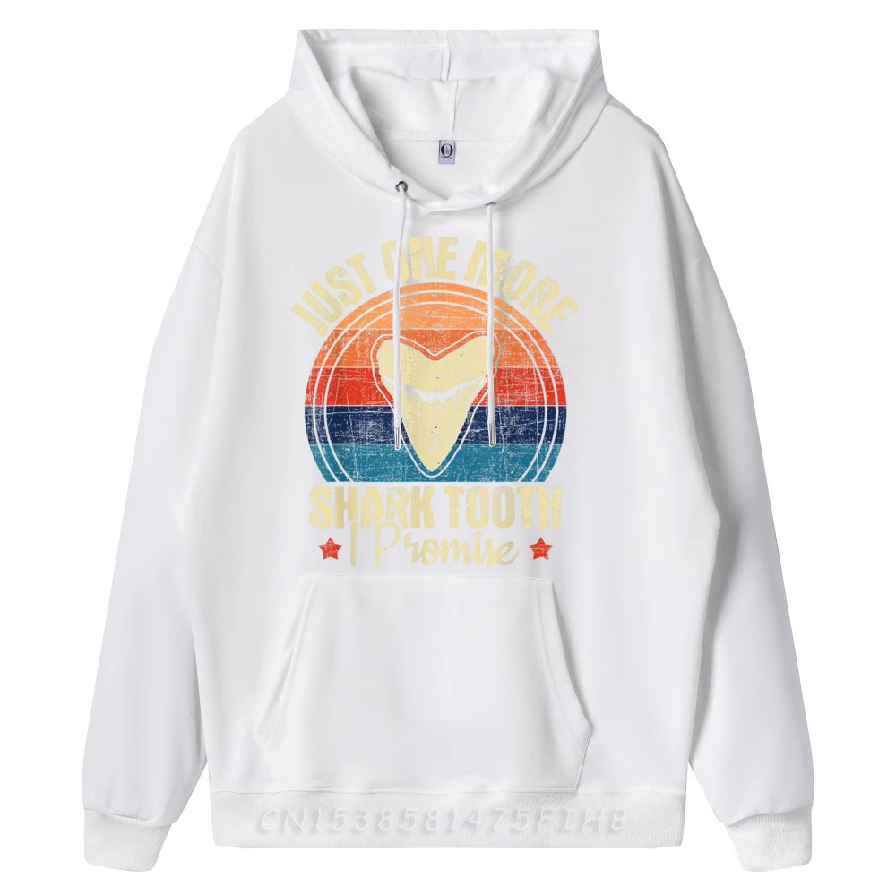 Classic Woman Hoodies Just One More Shark Tooth Slogan Hoodies Long Sleeve Street Sweatshirts O Neck