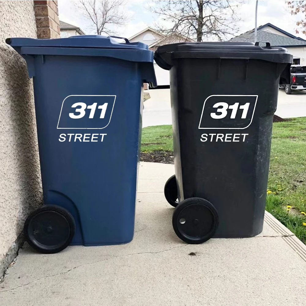 

3Pcs Custom House Number and Street Name Wheelie Bin Stickers Removable Vinyl Decal for Trash Decal Container