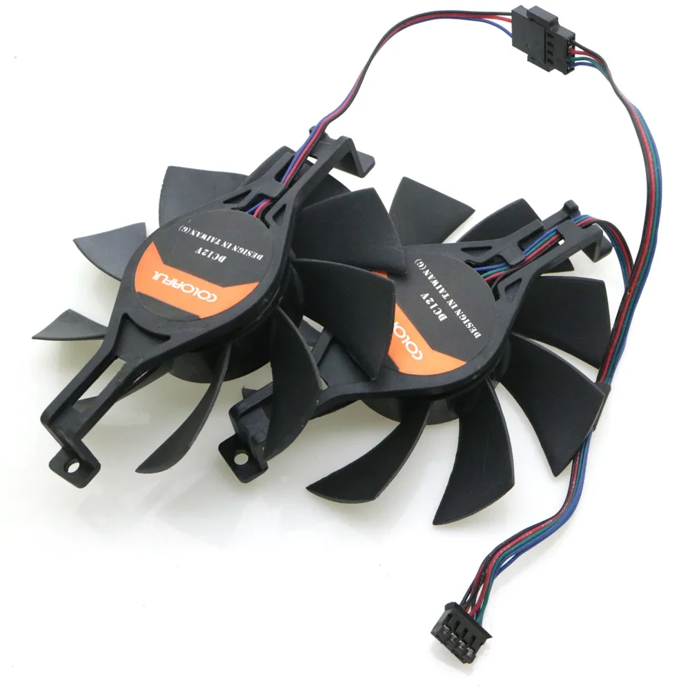 Free Shipping 2pcs/Lot 12V VGA Fan For iGame GTX1050TI GTX950 GTX960 GTX970 Graphics Card Cooling Fan 4Wire 4Pin