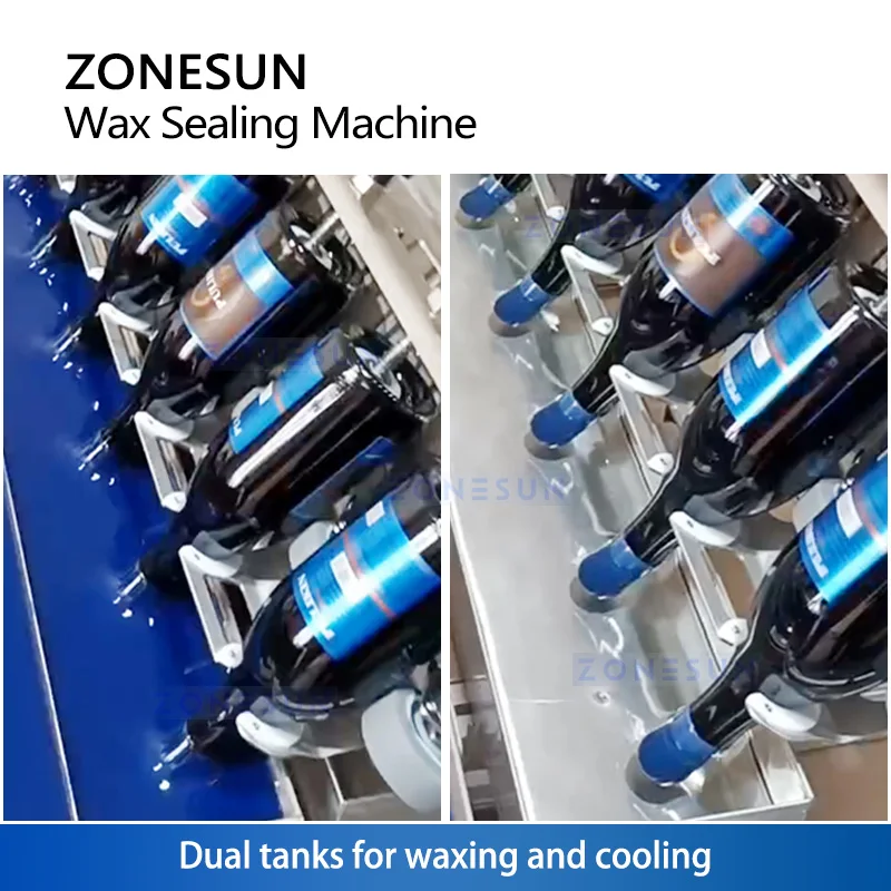 ZONESUN mesin celup lilin botol anggur, ZS-WS6 Tank ganda Top Wax segel