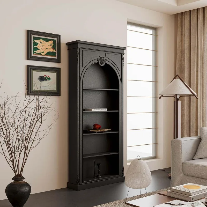 Cream wind bookcase French living room arched retro bookshelf display case Entrance cabinet medieval