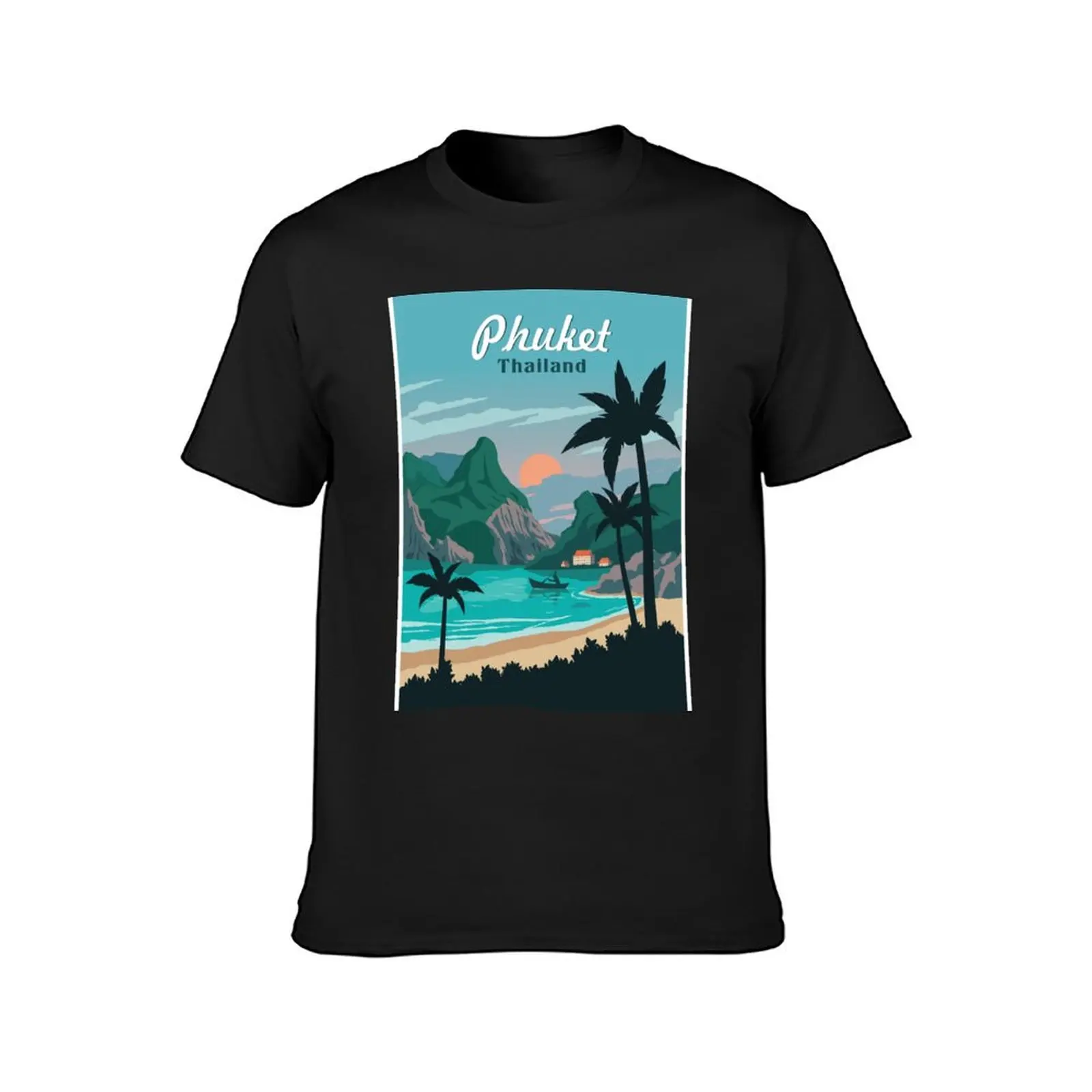 PHUKET THAILAND : Vintage Resort Travel Advertising Print T-Shirt tees anime anime clothes quick-drying black t shirts for men