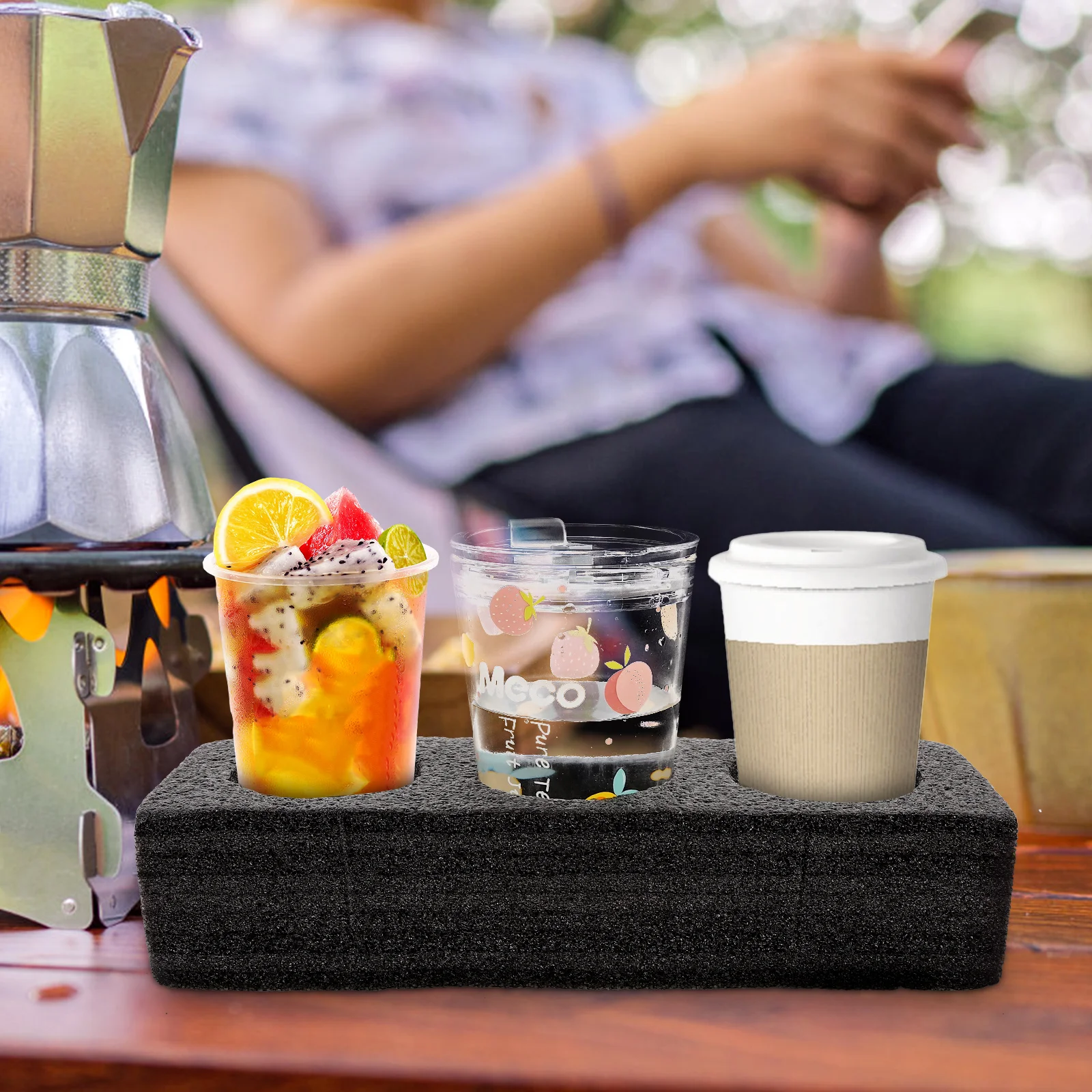 

Beverage Cup Holder Drink Carrier Tray Coffee Cups Mug Holders Accessory Travel Takeout Practical