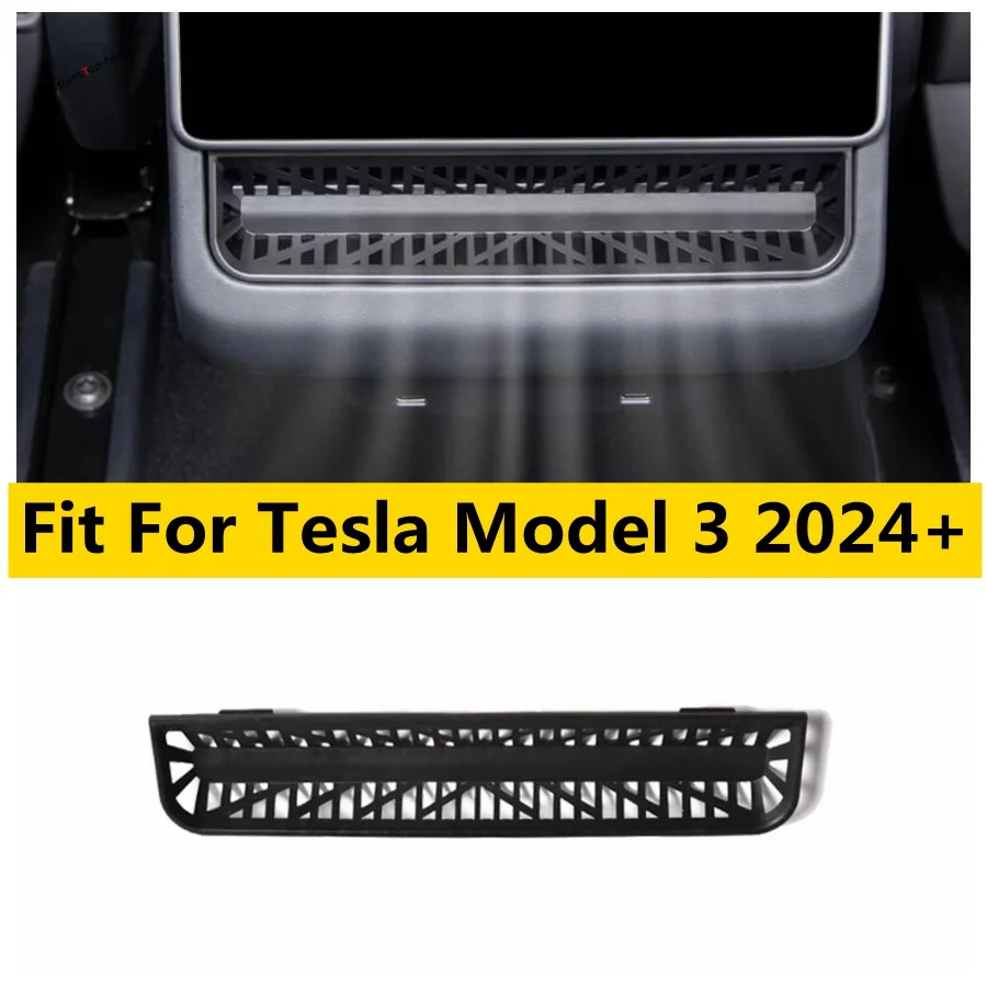 Plastic Armrest Box Rear Air Conditioning Vent AC Outlet Cover Decoration Frame Fit For Tesla Model 3 2024 + Car Accessories