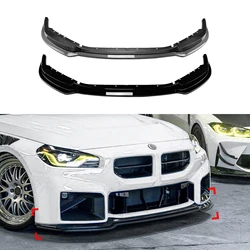 For BMW 2 Series M2 G87 2023-2026 Front Bumper Spoiler Lip Carbon Fiber Look/Gloss Black Lower Splitter Blade Air Dam Protection
