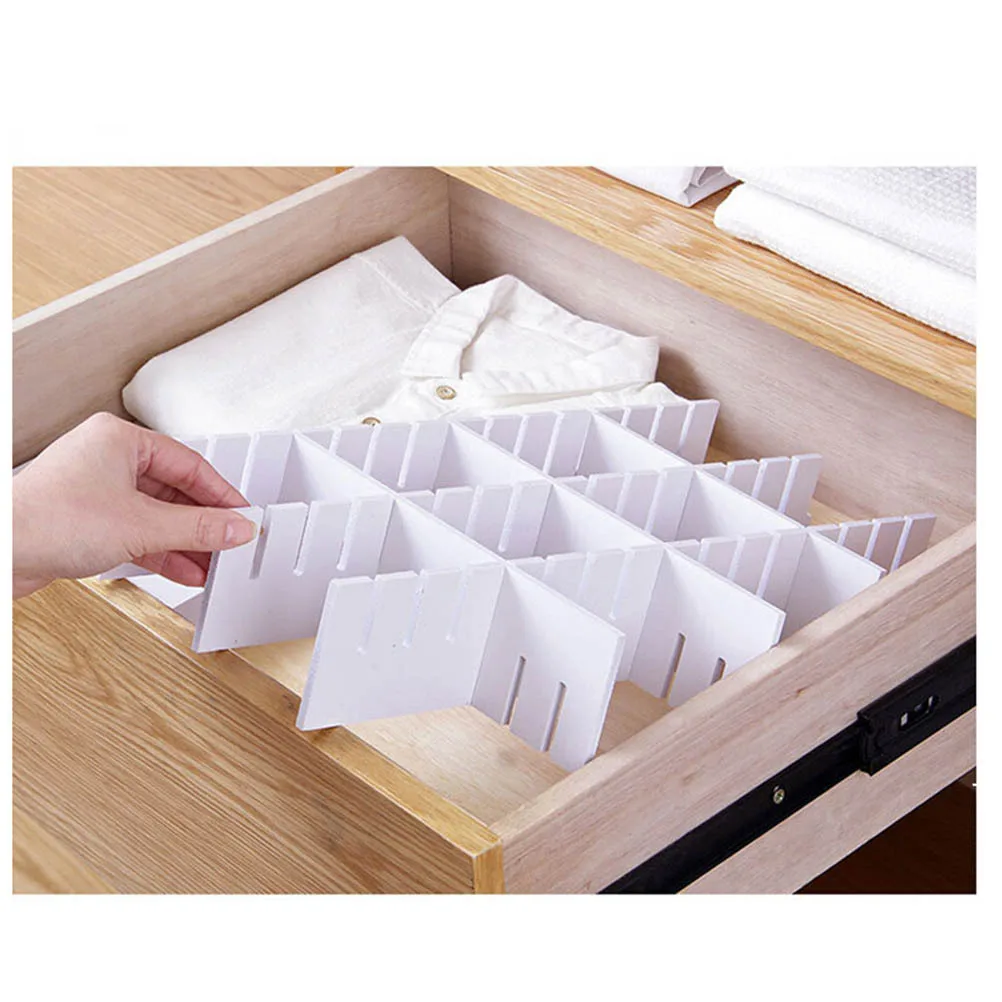 

5pcs Drawer Divider Plastic Grid For Drawers 47X7Cm Cut To Fit Storage Organizer For Underwear Socks Kitchen Utensils Closet