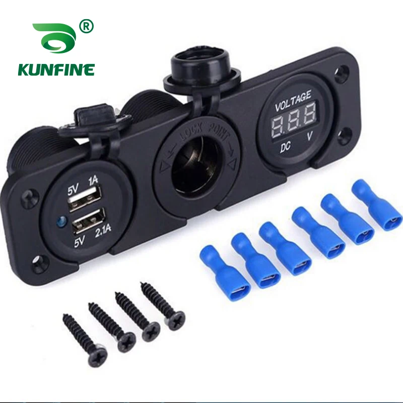 

Многофункциональное автомобильное зарядное устройство с вольтметром 6-30 В Прикуриватель USB 3.1A