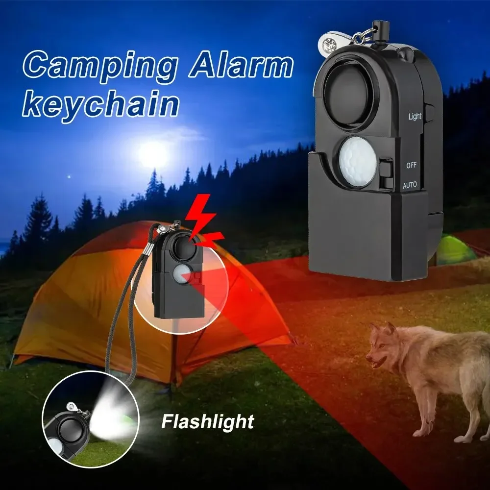 แบบพกพา Mini Motion Detector Alarm 120DB ไซเรน SOS ไฟฉาย LED Light Security Alarm สําหรับ Travel Home เด็กปลอดภัยสัญญาณเตือนภัยส่วนบุคคล