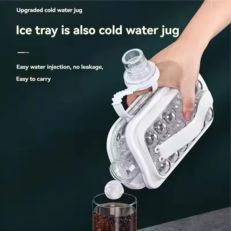 Foldable Portable Ice Maker Water Bottle 2-in-1 Ice Hockey Mold Ice Cube Grid Easy Release Silicone Kitchen Accessory 3