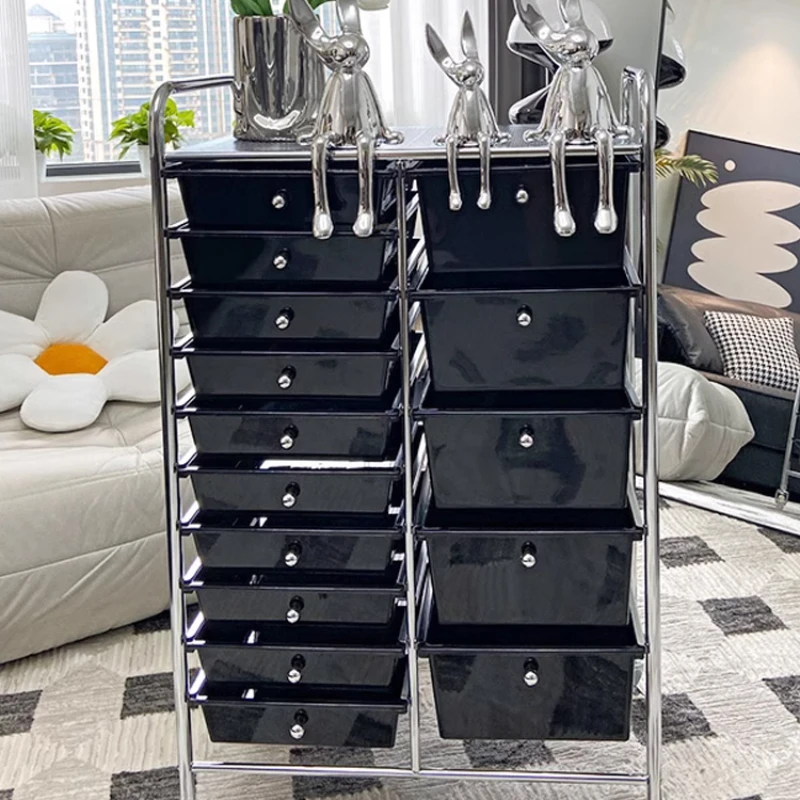 

Mobile drawer storage cabinet, living room, multi-layer plastic cabinet, snacks, miscellaneous items, cosmetics storage cart