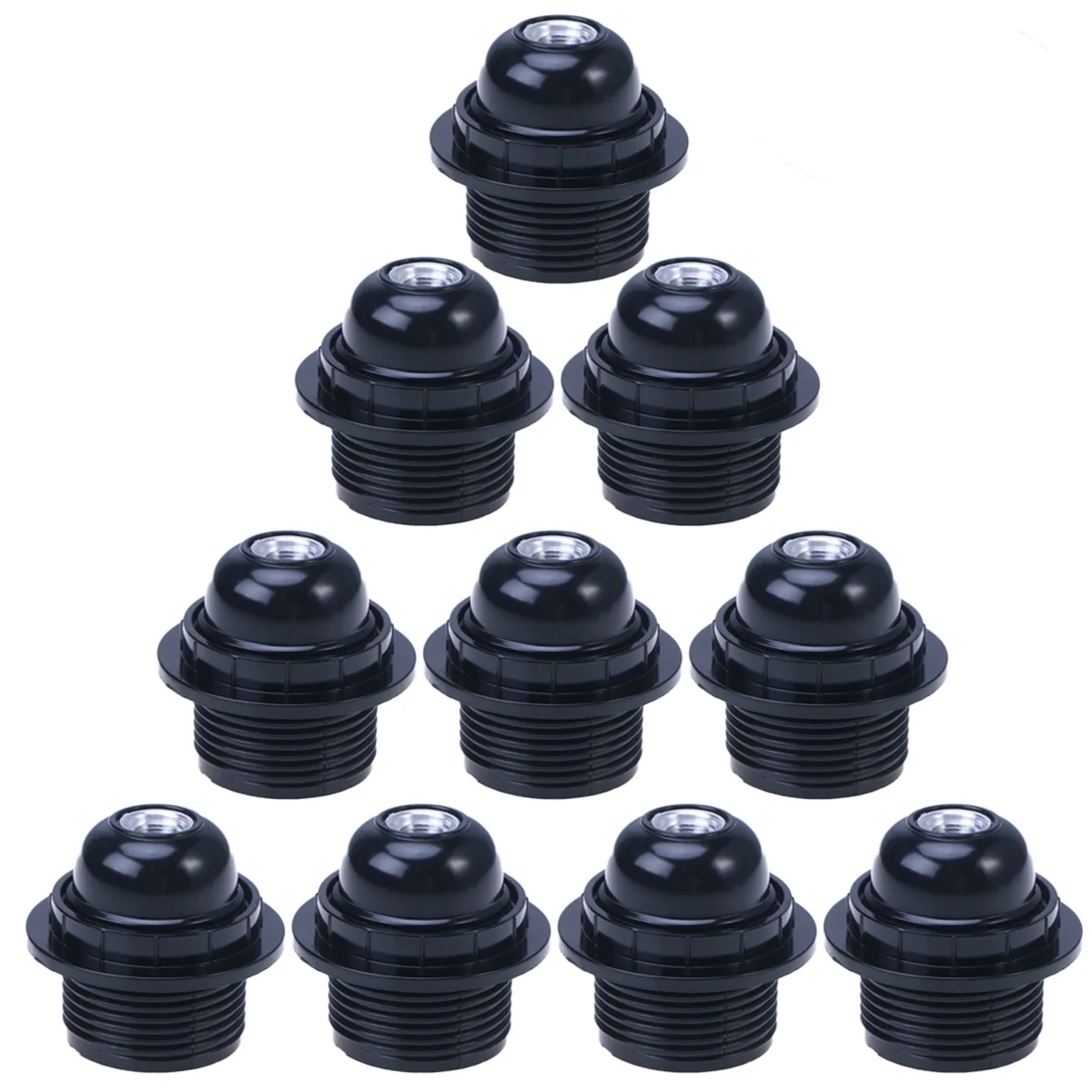 

10 pcs Lamp Holder Round Bulb Socket E26 LED Installation Plastic 0.5 2.5mm2 Cable Fixtures Signs Displays Light