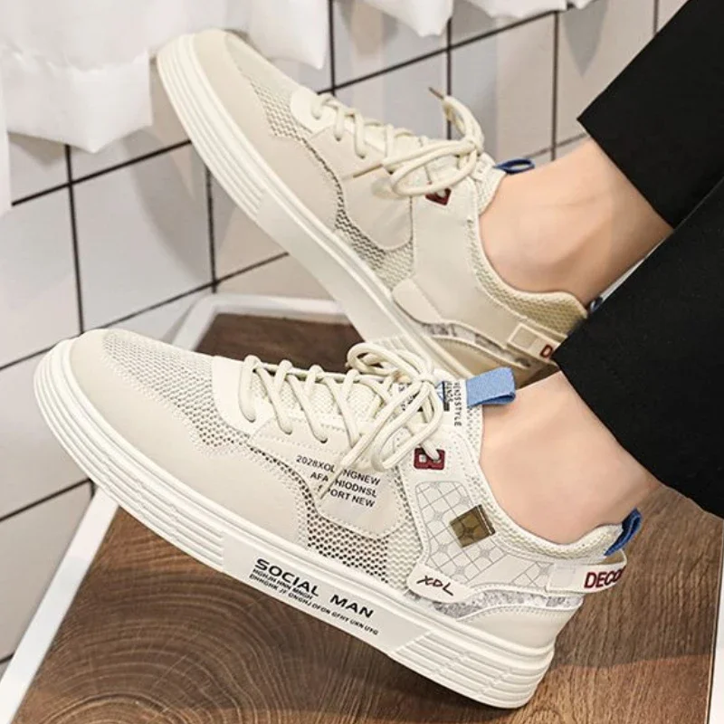 Männer Casual Sport Board Schuhe Britischen Stil Leder Arbeitskleidung Outdoor Walking Mode Stiefel Leichte Atmungsaktive 2025