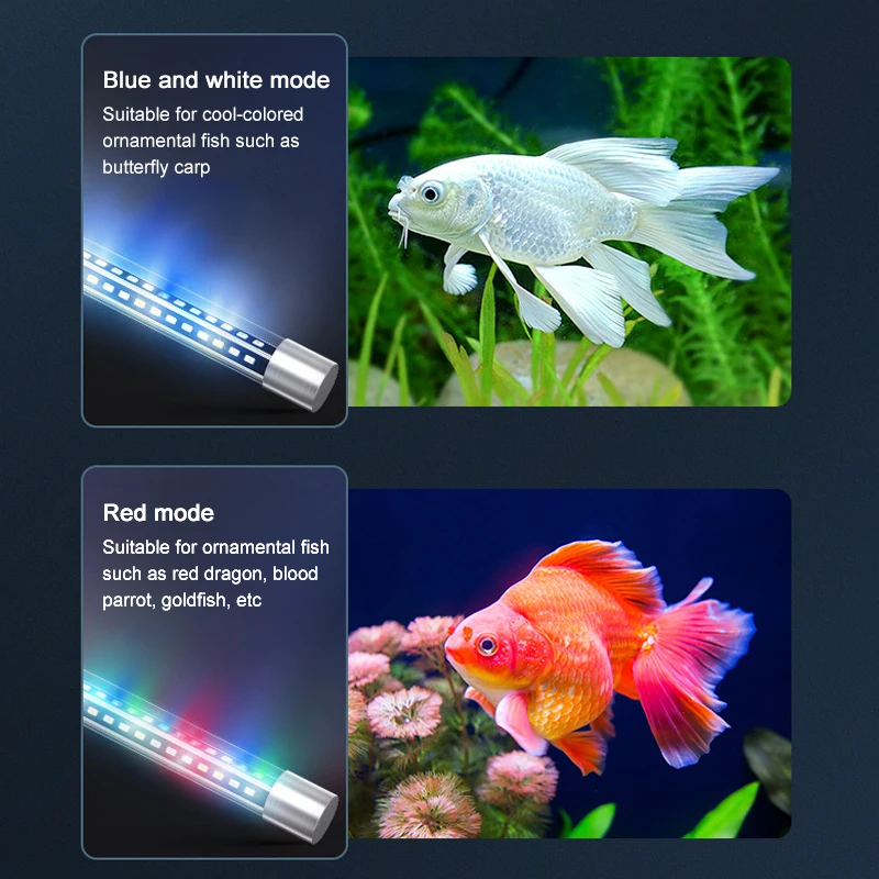 Aquarium Light LED Wide Angle Waterproof Fish Tank Lamp Submersible High Brightness RGB Aquarium Decor Light Plant Grow 22-57cm