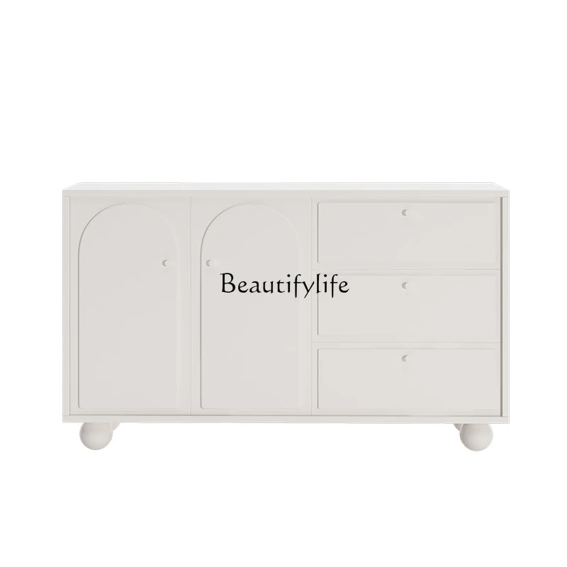 

*Cream wind solid wood five wall chest modern simple living room bedroom locker