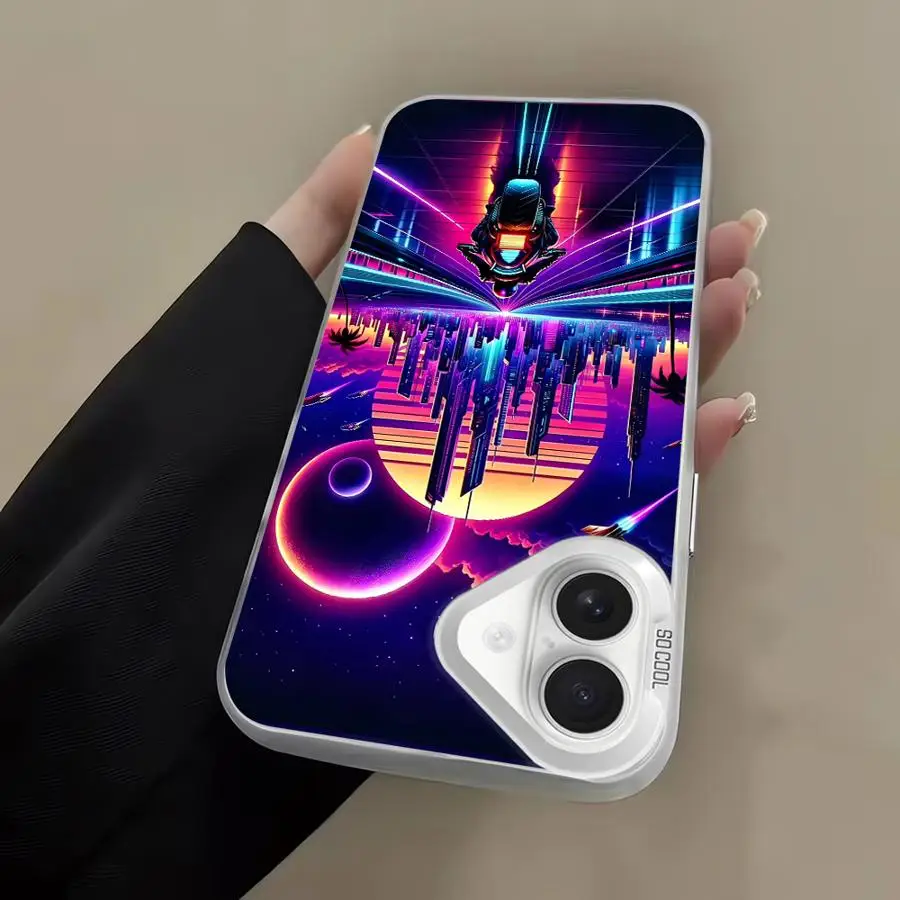 حافظة لهاتف آيفون 12 17Air 7 8 SE 17 16 Pro Max 14 15 Plus 13 Mini 11 X XS XR SCI-FI City #3