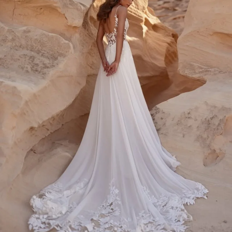 Satin White Appliques Wedding Dresses off-shoulder A skirt flower decal Gowns Made wedding dress Customized