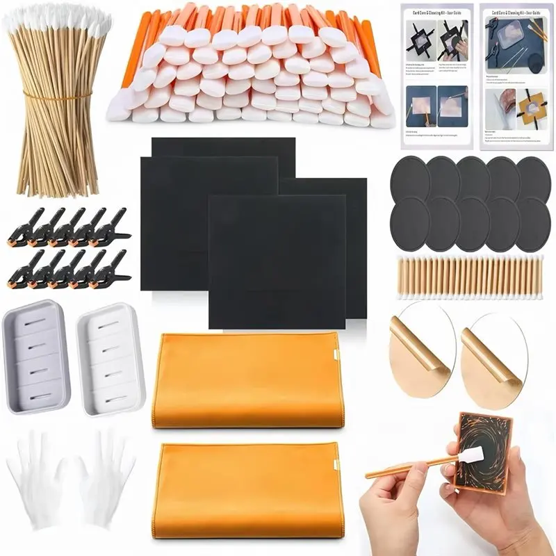 

【24H SALE】388Pcs Tools Card Cleaning Kit Card Grading And Polishing Flattening Restoration Kit Trading Cleaning Kit For Card Car