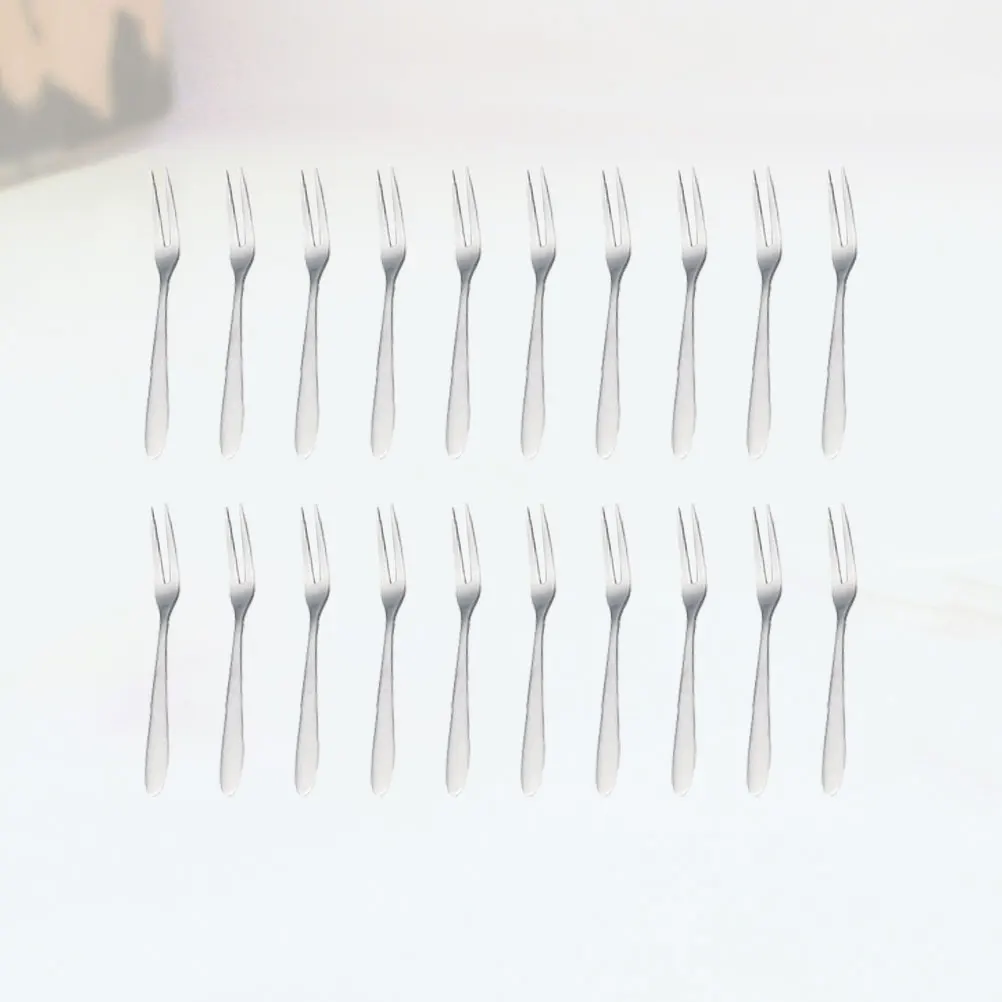 

20Pcs Polished Stainless Steel Fruit Forks Mini Pastry Cocktail Dessert Forks Kitchen Set