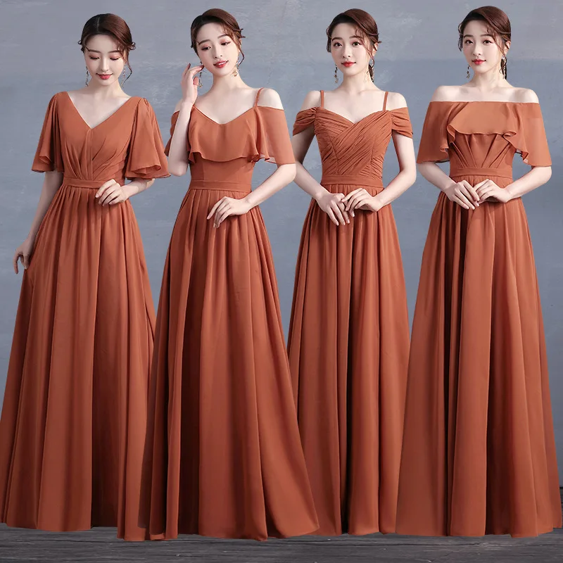 

Bridesmaid Spring Wedding Dress Female Sister Girlfriend Chorus Performance Banquet Long Women's Evening Dresses For The Event