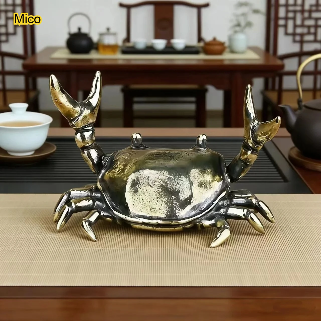 

Antique copper plated crab tea pet ornament pen holder antique solid antique copper handicraft small ornament