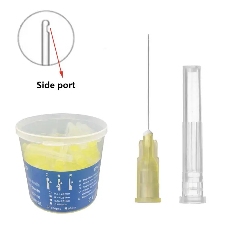 100Pcs Dental Tooth Cleaning Irrigation Needle Tip Washing Endo Irrigation Needle Tip Lateral Incision Endo