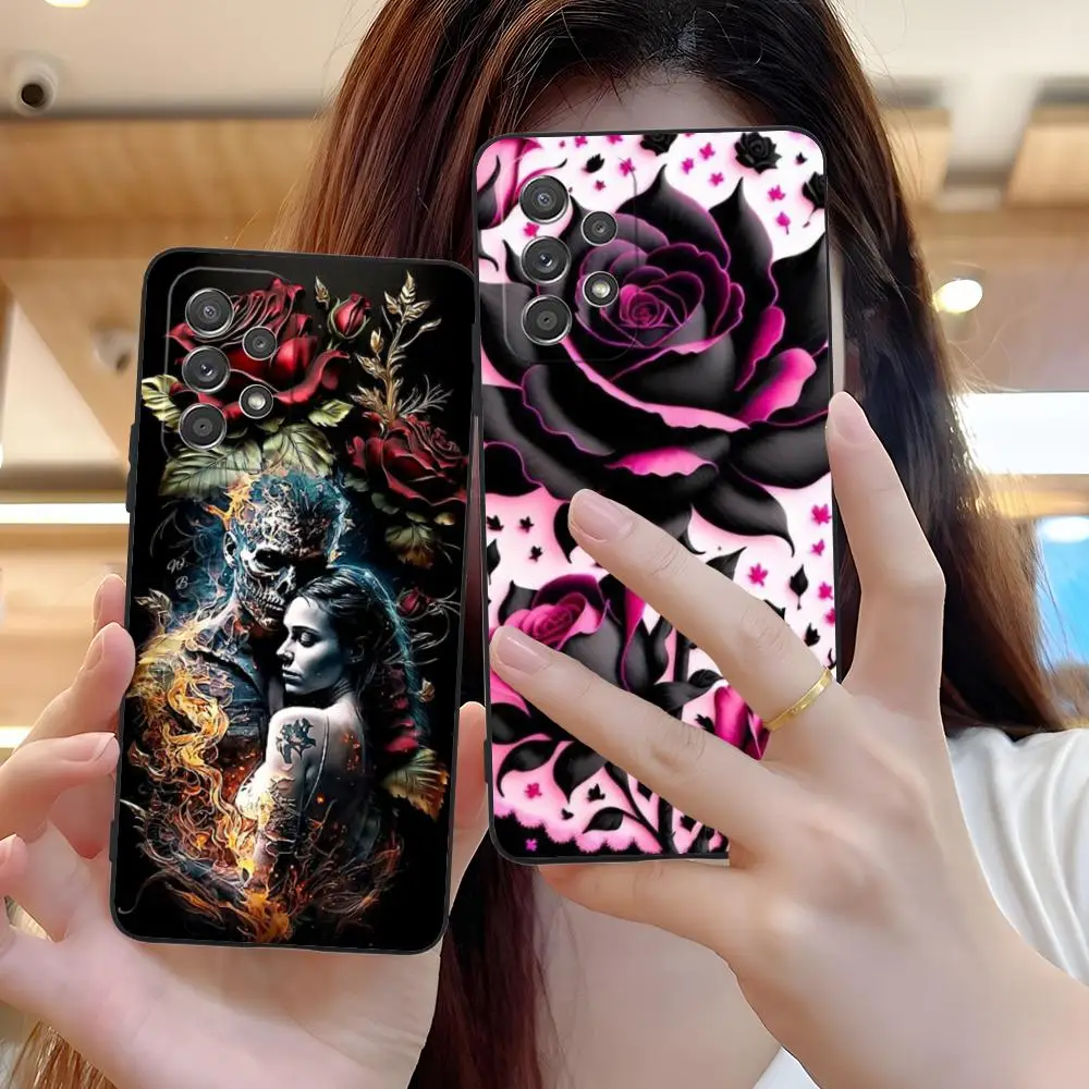 Rose Flowers Mobile Phone Case for Samsung Galaxy A56 55 54 53 52 51 36 35 34 23 16 15 5G Colorful Cover Pretty Smartphone Cover