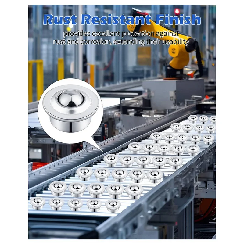 A02F-5/8Inch CY-15H Rollers, 40PCS Carbon Steel Ball Bearings, Roller Ball Transfer Casters For Efficient Movement