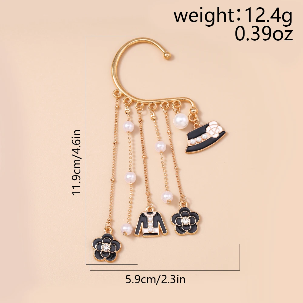 Aihua Perlen Marke Design Hut Mantel Blume Clip Ohrringe Für Frauen Lange Quaste Nicht-Piercing Gefälschte Knorpel Ohrring Schmuck geschenke – Detail 6