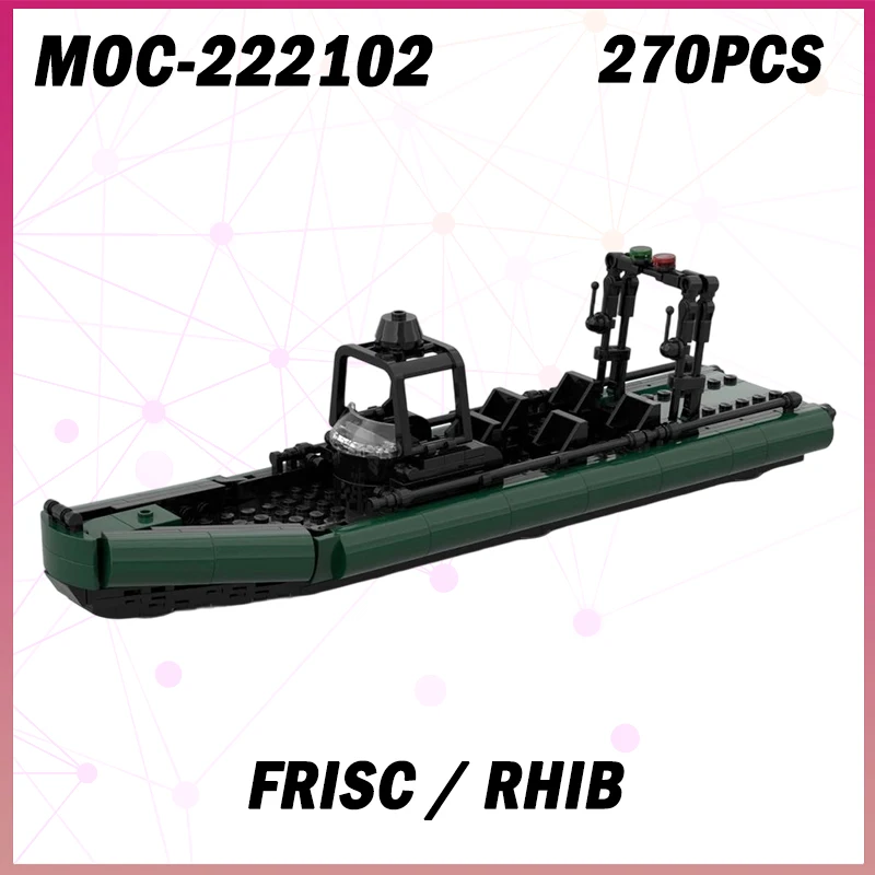 

270PCS MOC-222102 DIY Royal Navy Frisc / RHIB Building Block Model Brick Small Particle Set Creative Gifts Adult Collectibles
