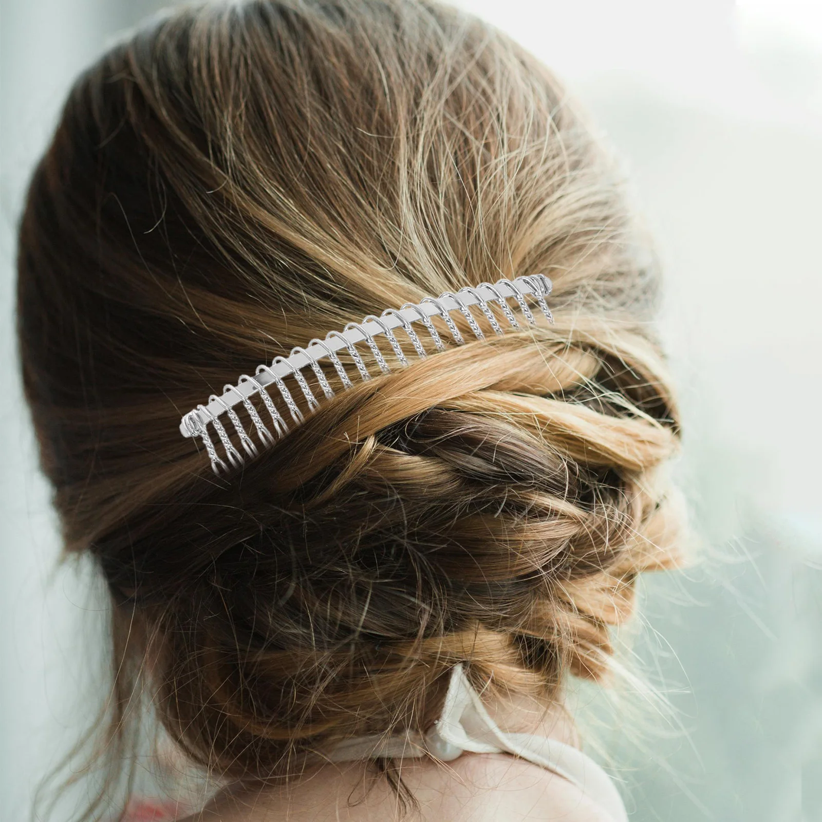 

20 Teeth Iron Hair Comb 7.8Cm Silver Metal Hair Clip For Bridal Wedding Veil Diy Craft Projects Fancy Headdress Pin Accessory