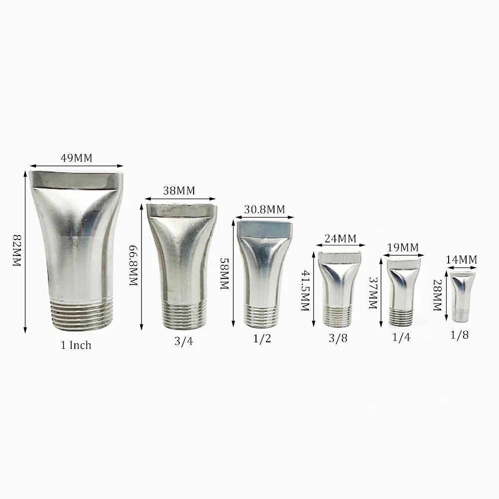 Stainless Steel Flat Mouth Duck Beak Universal Adjustable Spherical Fan Slot Type Blowing Cooling Nozzle Pack of 10