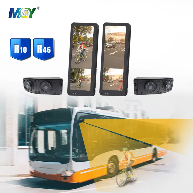 

R46 12.3 Inch Full HD 1080p Dual Lens Split View 24V Backup Reverse Monitor Rear View Side Mirror Bus Semi Truck Camera System