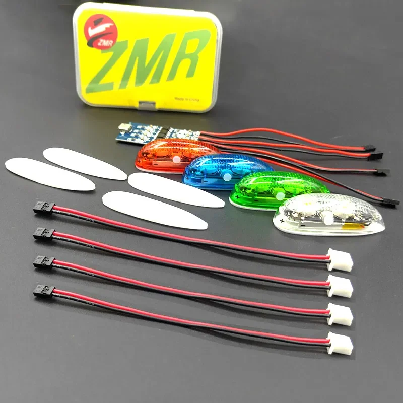 QX-MFLU ZMR III Kabellose Navigationsleuchte 1S Wiederaufladbar 4 Modi LED-Lichter Geeignet für RC-Flugzeuge Starrflügler UAV FPV Drohnen Spielzeug 7