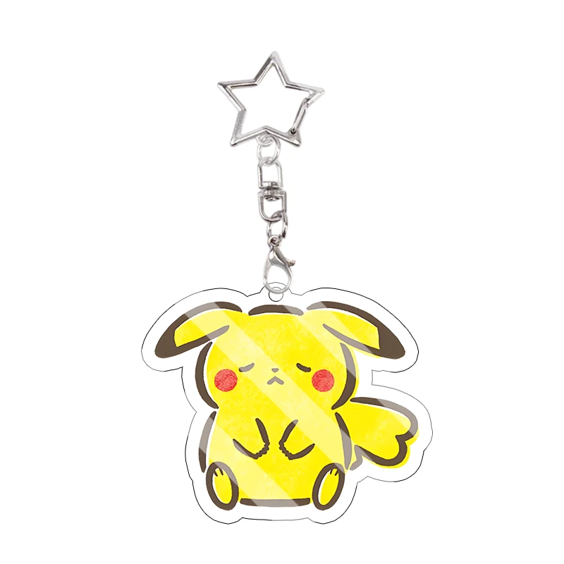 Snorlax Wigglytuff Eevee Acryl-Schlüsselanhänger Kawaii Pachirisu Trendiger Anhänger Taschendekoration Beliebte Modelle Kettenanhänger Geschenk – Detail 30