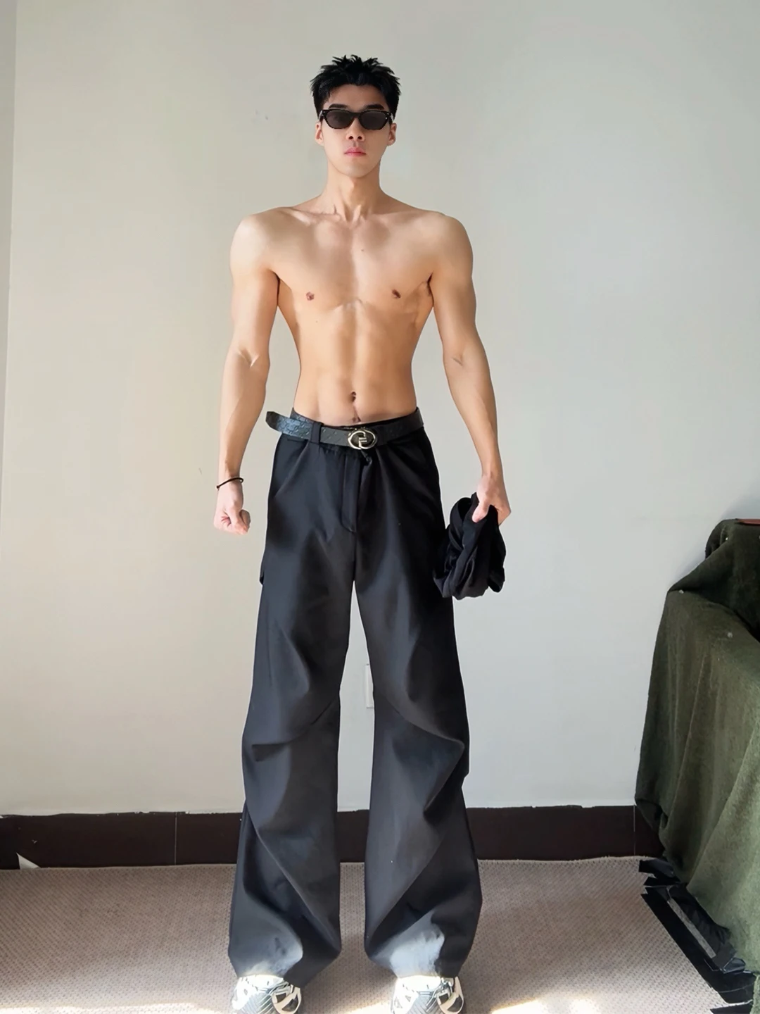 

American High Street Men's Pleated Wide Leg Pants Spring Dra Knife Straight Casual Trousers Cleanfit mid High Waist