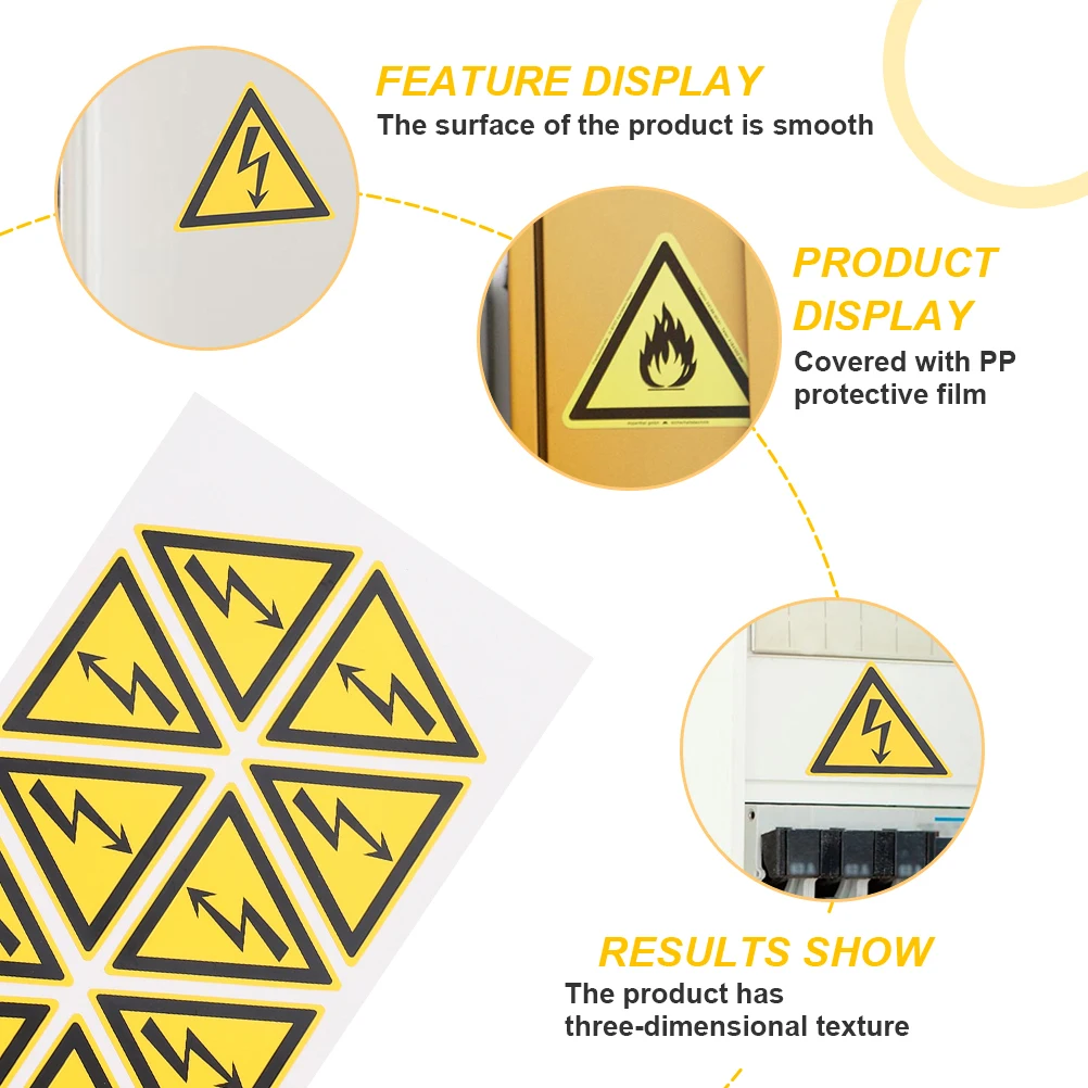 1 set 1 Set Warning Labels Electric Shocks Stickers Safety Marks For Office Equipment Sign Traffic Safety