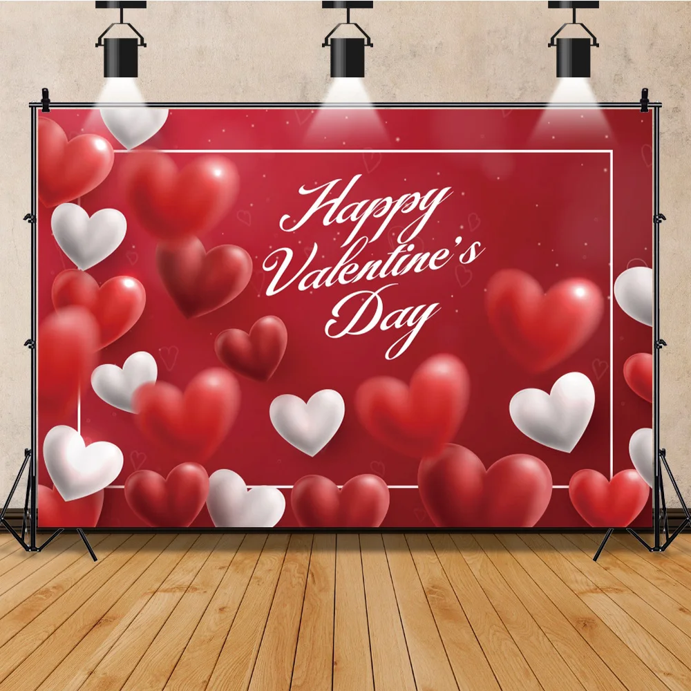 Happy Valentinstag Fotografie Kulissen Rote Rose Blume Beleuchtung Liebe Herz Geburtstag Party Decor Hintergrund Für Foto Studio