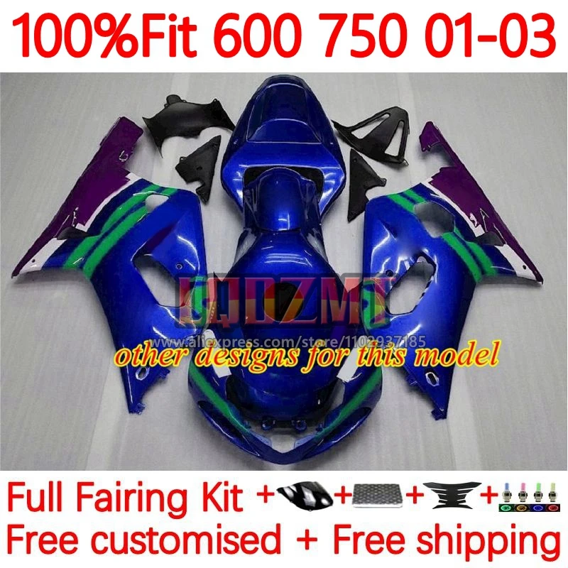 Injection Body For SUZUKI GSXR-600 GSXR 750 600 GSXR-750 GSXR600 2001 2002 2003 K1 Yellow grey GSXR750 01 02 03 Fairing 94No.13