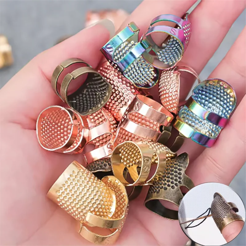 

3/2/1Pcs Retro Finger Protector Antique Thimble Anti Slip Ring Handwork Needle Thimble Craft Household Sewing Accessories