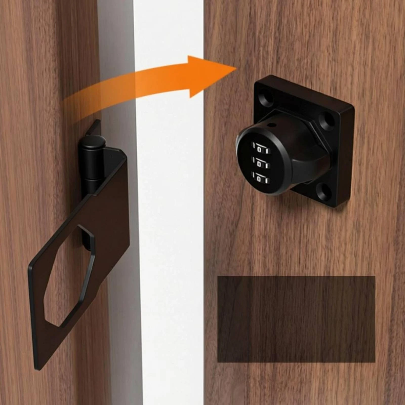 Combination Door Latch Lock Password Code Wheel 90 Degree Barn Door Lock Home Security Hardware Screw Mount Metal Body