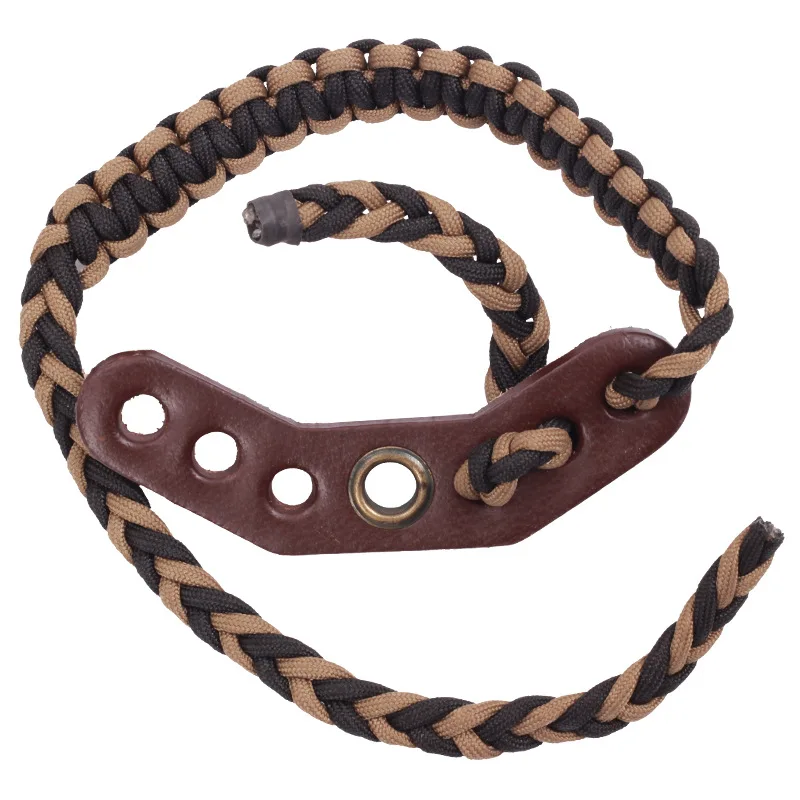 TP311 Ремешок для стрельбы из лука, нейлоновый шнур на запястье, плетеный складной ремень для лука, защитный ремень с кожаным креплением на руку для стрельбы из лука