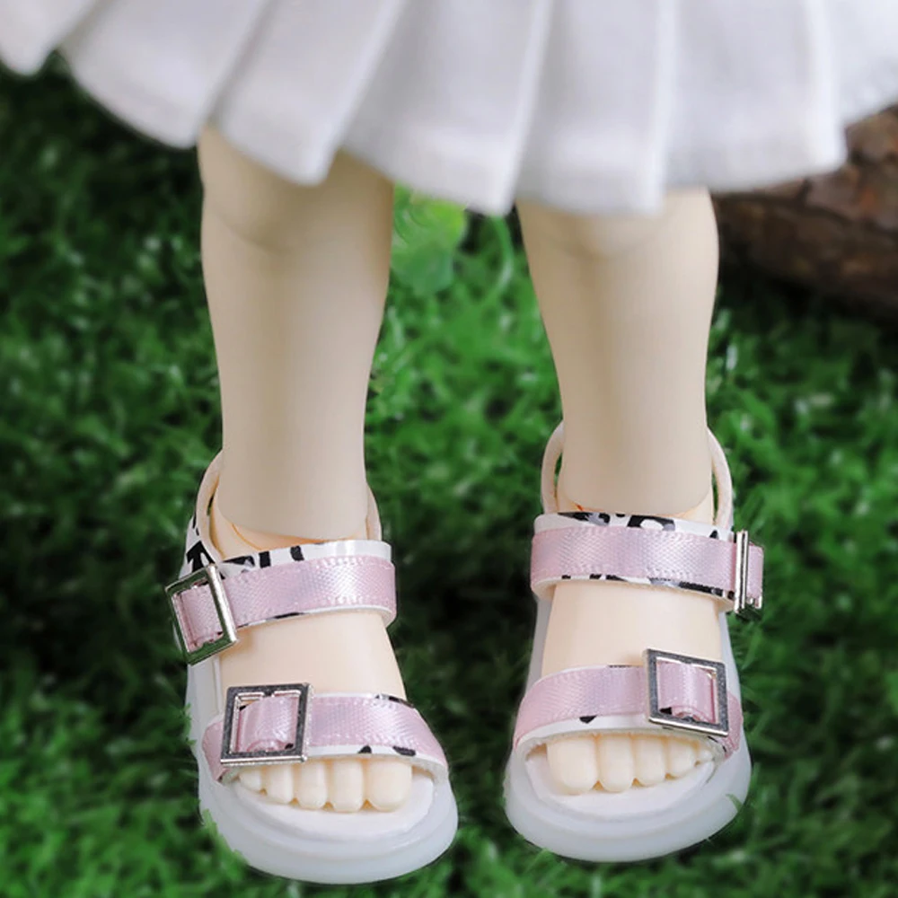 D09-P986 children handmade toy 1/6 gl yosd bjd/sd Doll shoes pink color Double strap sandals 1pair