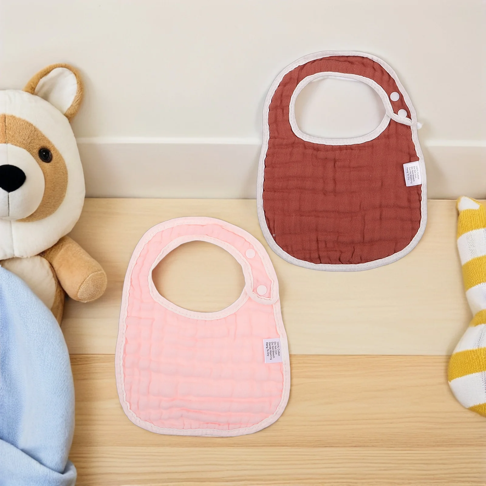 

10pcs Baby Bibs Soft Gauze Newborn Drool Bibs For Feeding Teething U-Shape Spillproof Cloth Bandana Towel For Girls Boys Meal