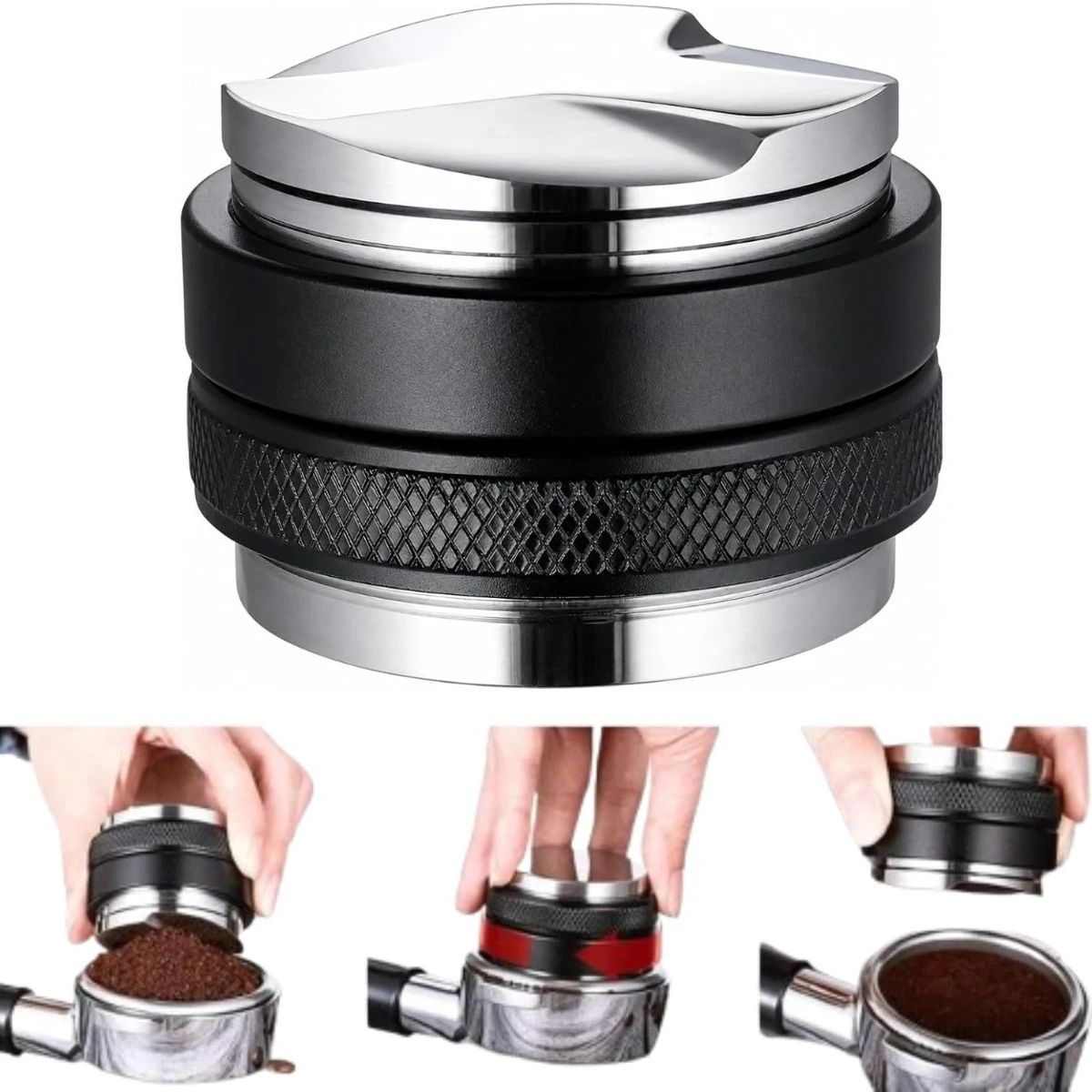Dual Head Coffee Distributor Tamper 51/53/58mm Adjustable Depth Espresso Leveler 3Angled Flat Tampers Barista Accessory Kit