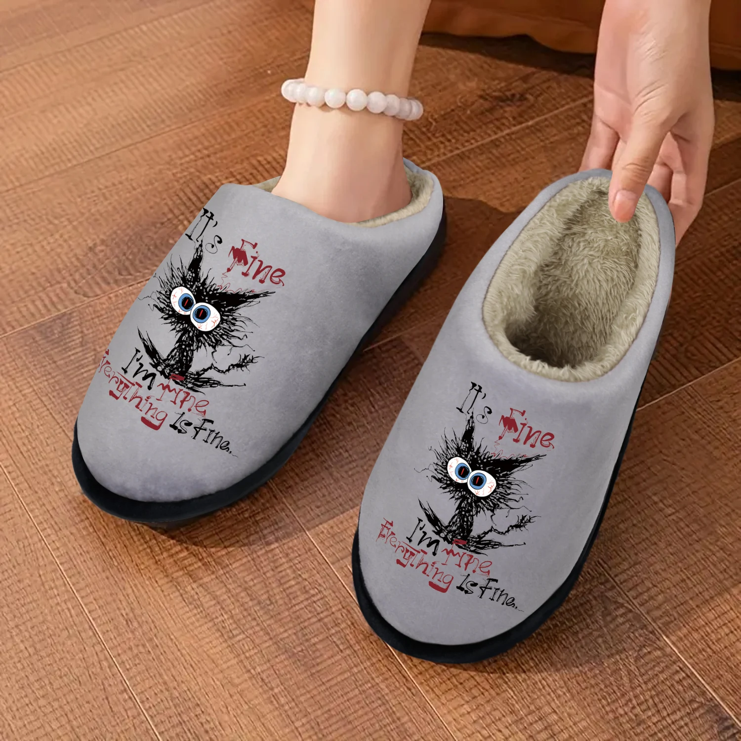 

Funny Cat Gifts For Cat Lover, Indoor/Outdoor Slippers, Soft Memory Foam House slippers, Comfy Fuzzy House Shoes