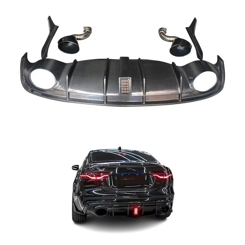 

High Quality Body Kits for 21-23 JaguarXF Upgrade RS Style Carbon Fiber Rear Diffuser Exhaust Pipe Perfect Fit Car Accessories