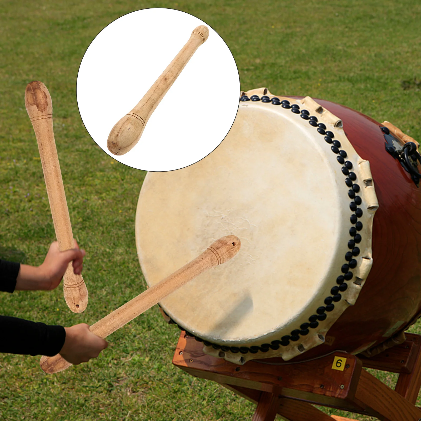 

1Pair Wooden Drumsticks Cowhide Tips Long-Lasting Performance Ideal for Beginners Professionals Music Room Use Percussion Sticks