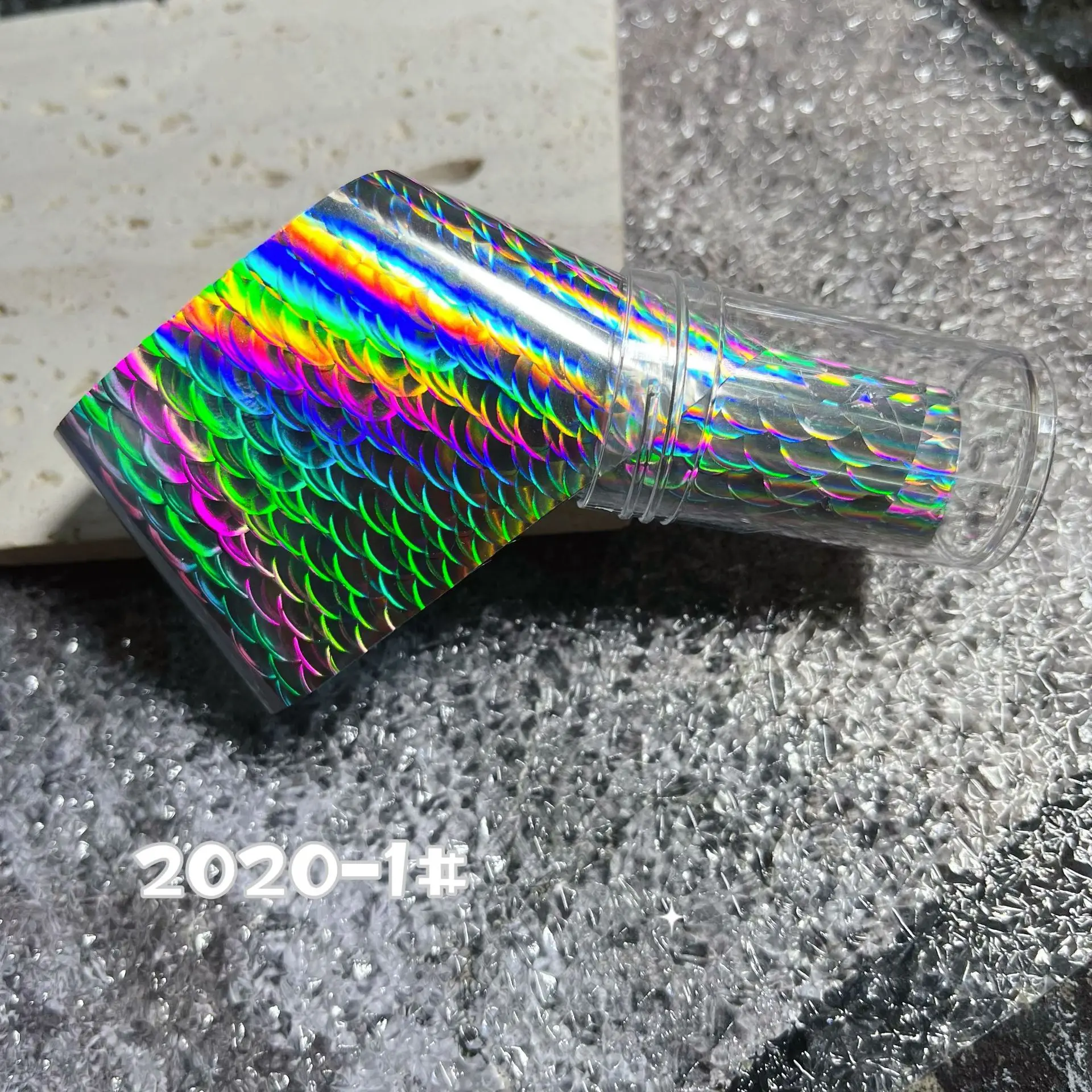 120m Fish Scale Laser Nail Foils for Metal Transfer Paper Laser Manicure Chameleon Wraps Auroral Nail Decorations