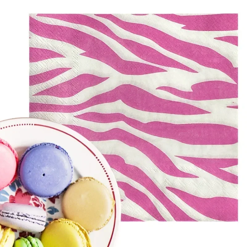 

20pcs 33cm 2-Ply New Pink Leopard Print Food Grade Printed Pattern Party Tissue Paper Commercial Wholesale Paper Placemat