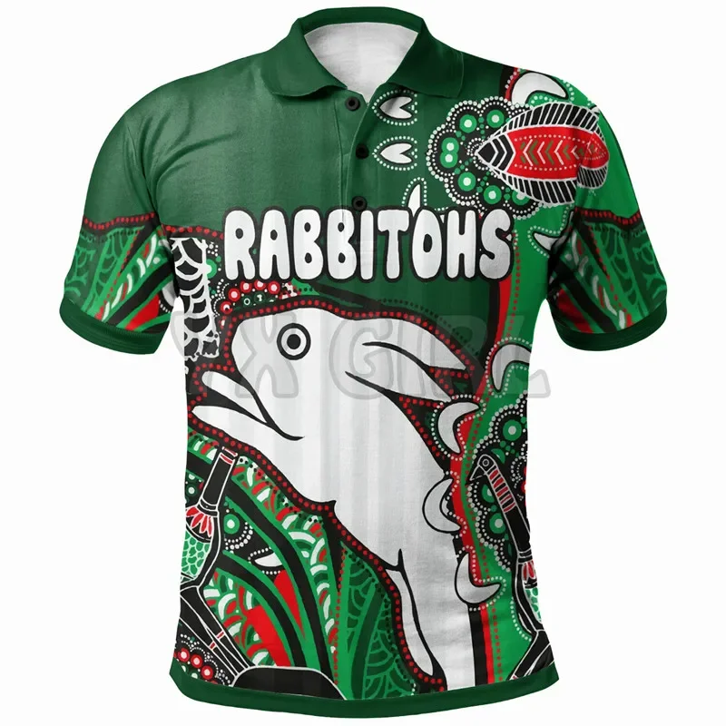 2024 Summer shirts women for men Rabbitohs Rugby Indigenous Dreaming Rabbitohs 3D printed Short sleeve t shirts Tops camisas